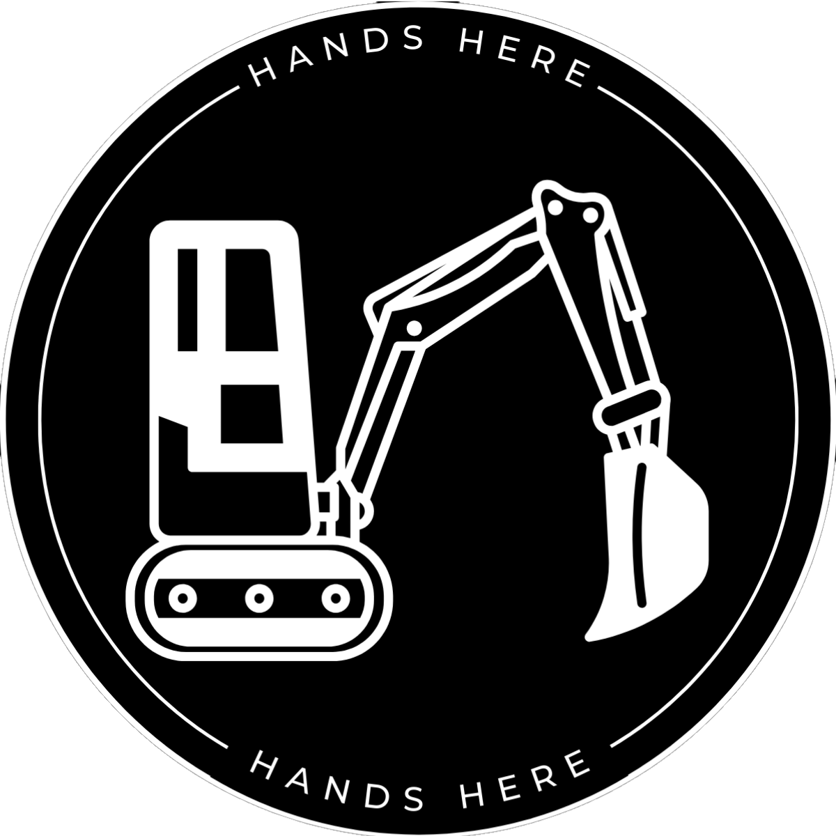 Black Hands Here Digger decal or magnet design side B