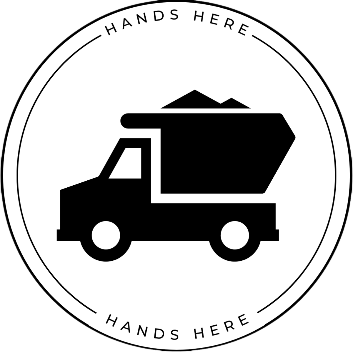 White Hands Here Truck decal or magnet design, side A