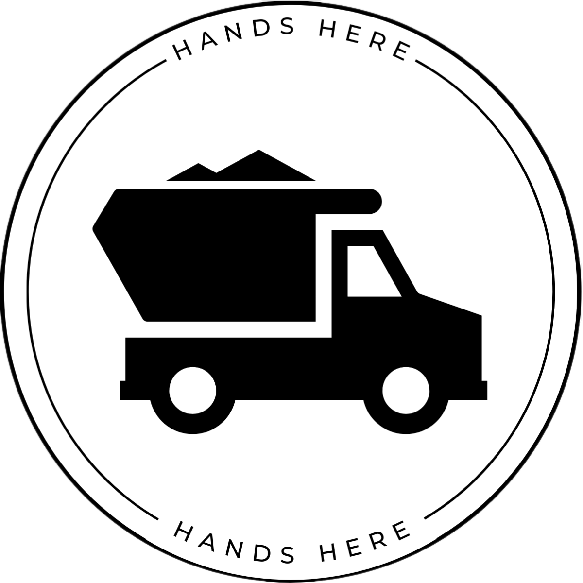 White Hands Here Truck decal or magnet design, side B