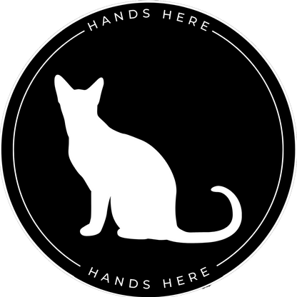 Black Hands Here Cat Decal or Magnet design side B
