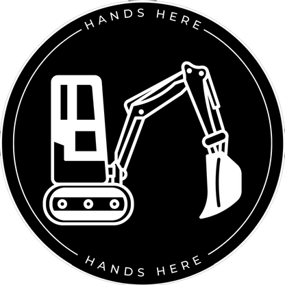 Black Hands Here Digger decal or magnet design side B