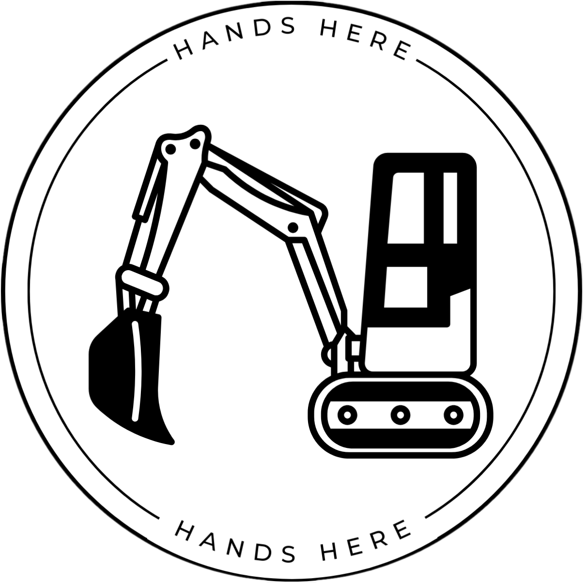 White Hands Here Digger decal or magnet design side A