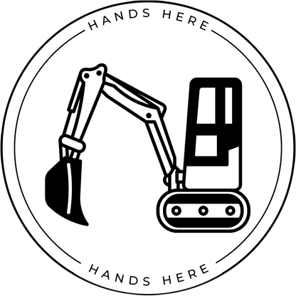 White Hands Here Digger decal or magnet design side A