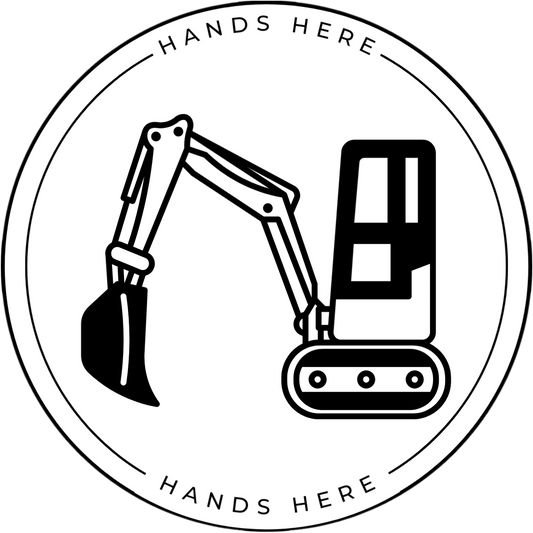 White Hands Here Digger decal or magnet design side A