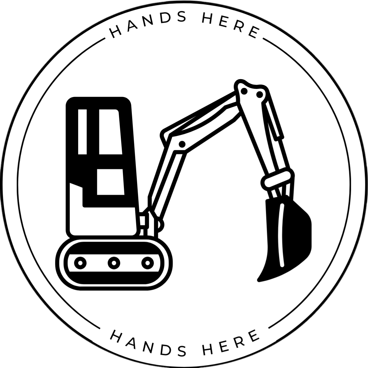 White Hands Here Digger decal or magnet design side B