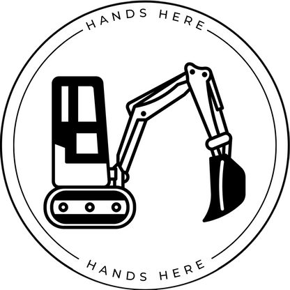 White Hands Here Digger decal or magnet design side B