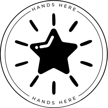 White Hands Here Star decal or magnet design, side A