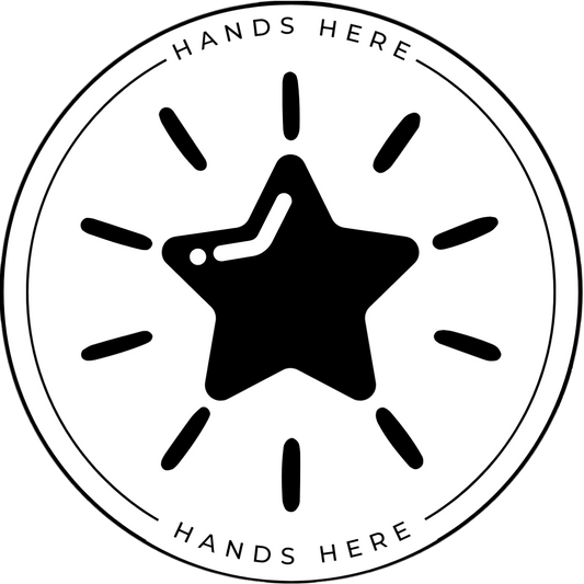 White Hands Here Star decal or magnet design, side A