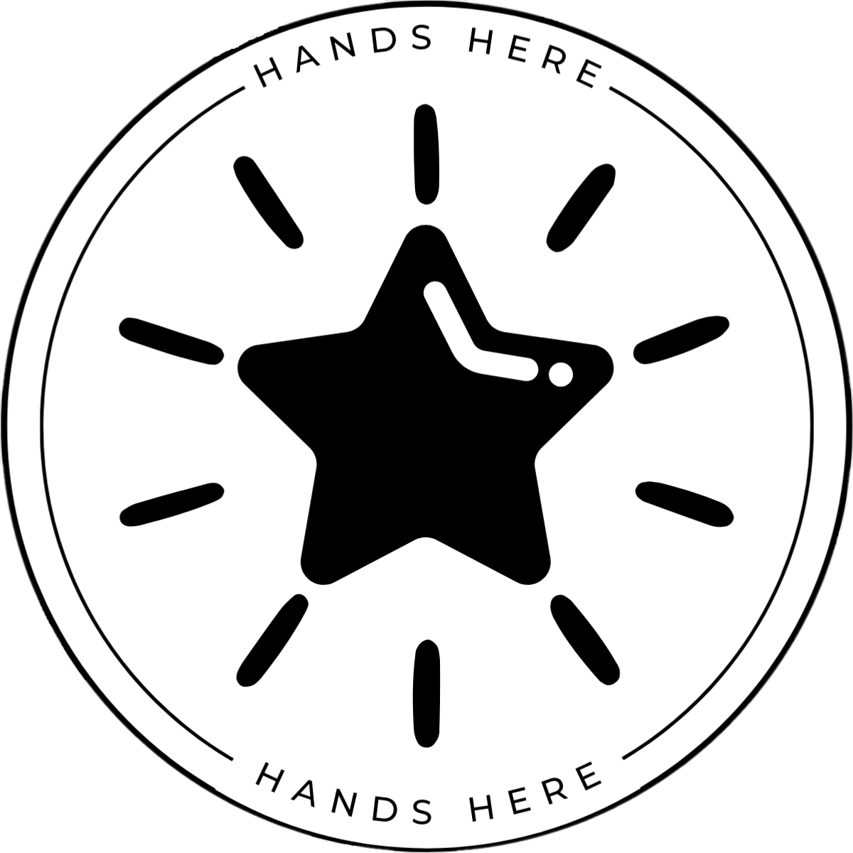 White Hands Here Star decal or magnet design, side B