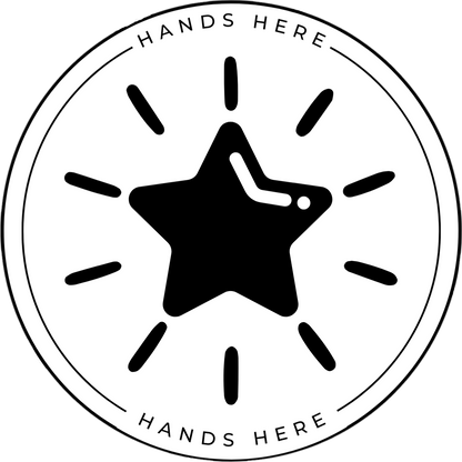 White Hands Here Star decal or magnet design, side B