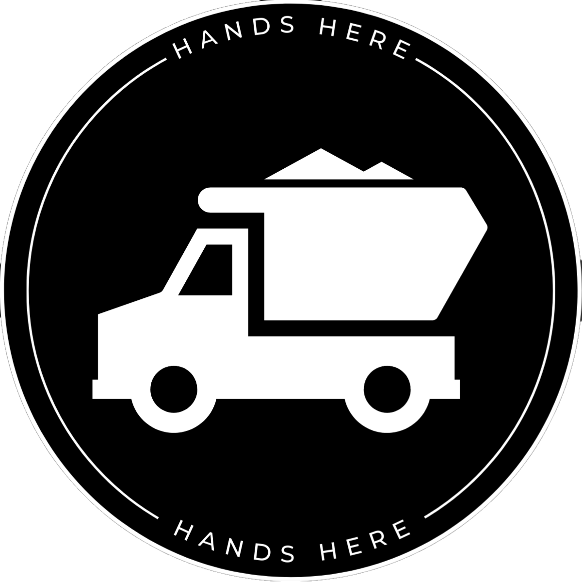 Black Hands Here Truck decal or magnet design, side A