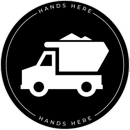 Black Hands Here Truck decal or magnet design, side A