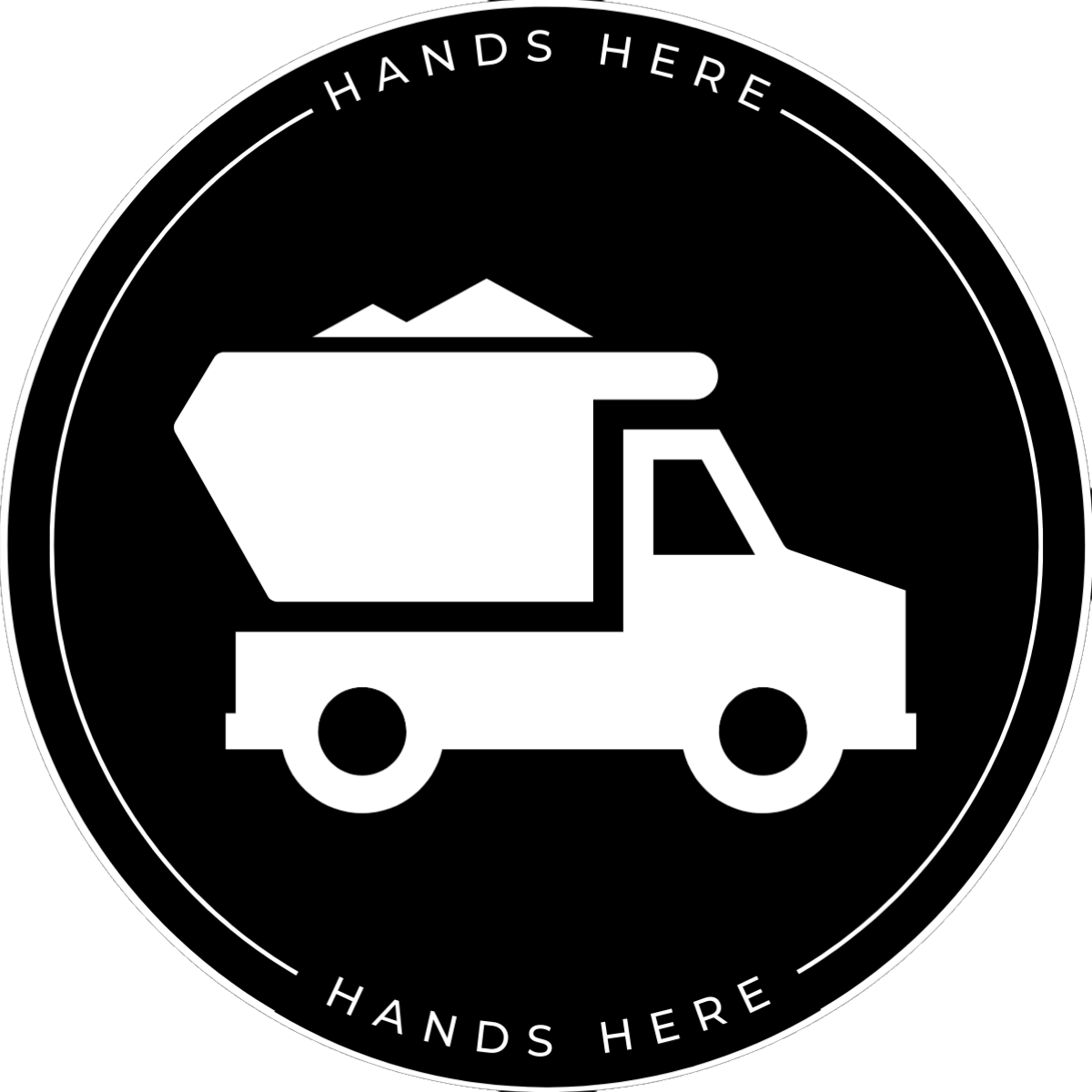 Black Hands Here Truck decal or magnet design, side B