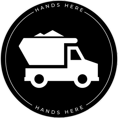 Black Hands Here Truck decal or magnet design, side B