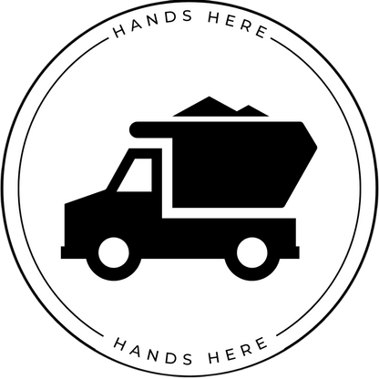 White Hands Here Truck decal or magnet design, side A