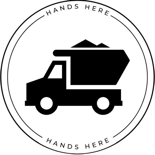 White Hands Here Truck decal or magnet design, side A