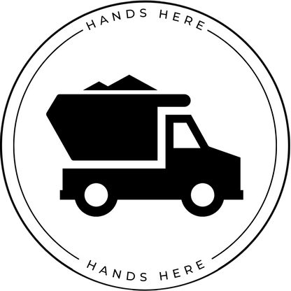 White Hands Here Truck decal or magnet design, side B