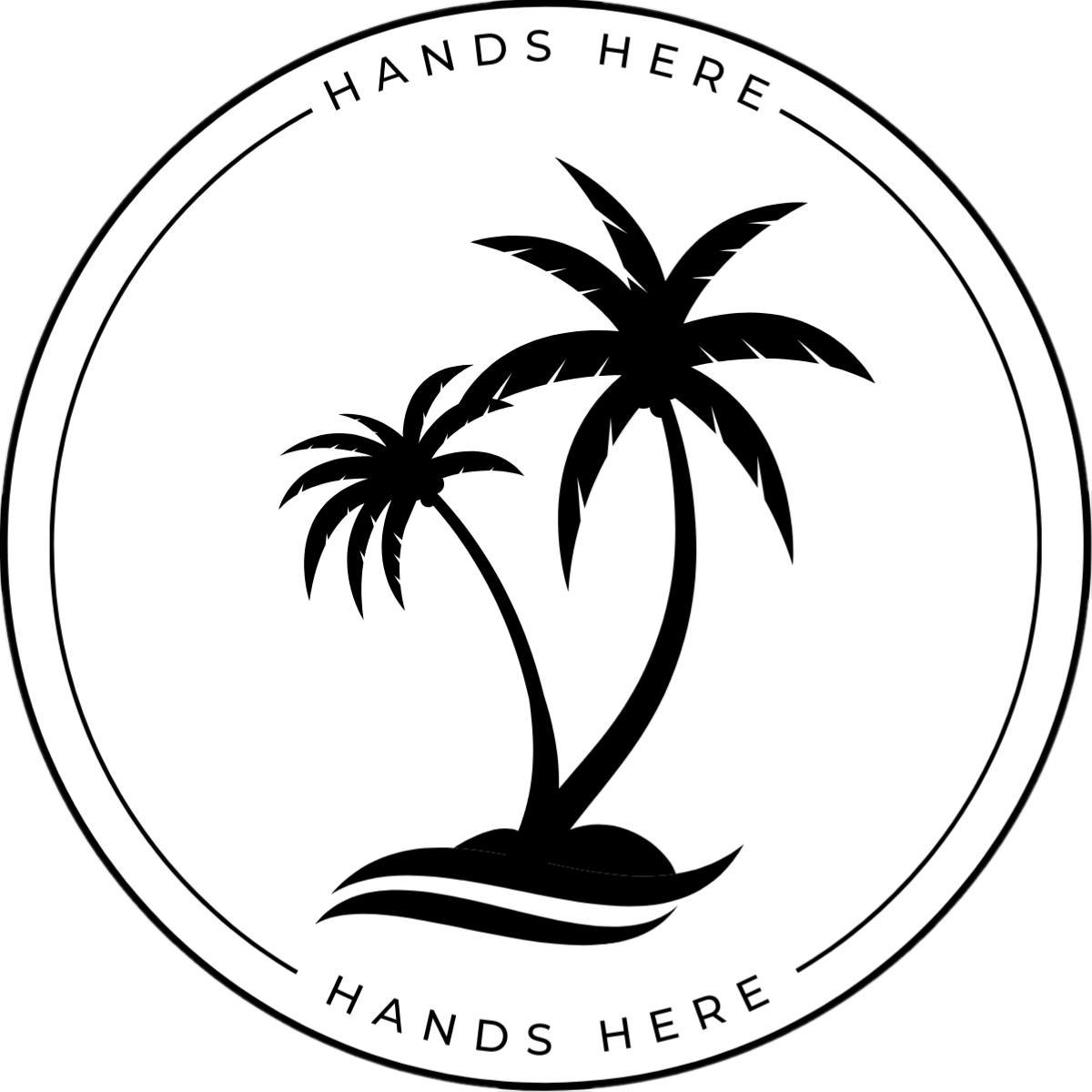 White Hands Here Palms decal or magnet design, side B