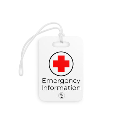 White Hands Here Emergency Medical Information Tag, front